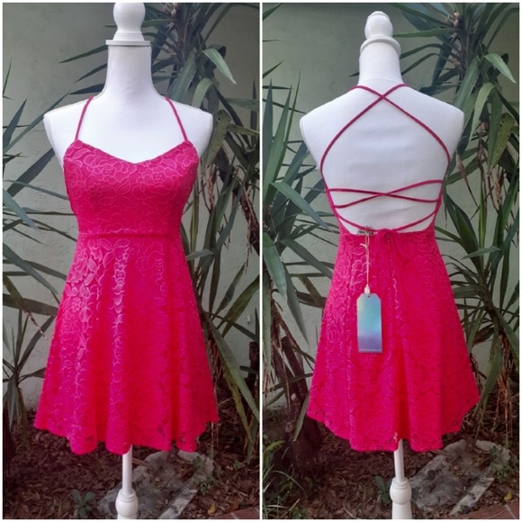Show me Your Mu Mu Hot Pink Mini Dress - Picture 1 of 8